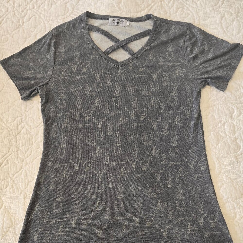 Crazy Train High Low Western Shirt size XL